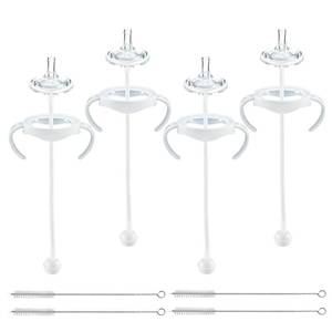 lot 14182 image: Straw Cup Conversion Kit for Philips Avent Natural Baby Bottles, Weighted Straw Sippy Cup Transition Kit with Soft Nipple, Bottle Handle, 6 Months, Set of 4