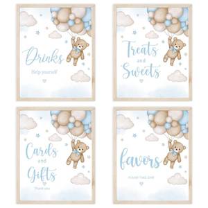 lot 14190 image: 4PCS Bear Table Sign Centerpieces for We Can Bearly Wait Baby Shower Decorations Bear Birthday Decorations Party Supplies(8x10in)