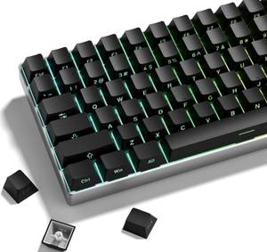 lot 14192 image: dagaladoo Black keycap Set,Shine Through Keyboard caps South Facing, Japanese Style Double Shot PBT Key caps,OEM Profile Custom keycaps for Mechanical Keyboards(only keycap)