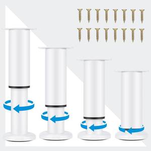 lot 14201 image: KONIGEEHRE Upgraded Metal Adjustable Furniture Legs 4.7-7 inch, Heavy Duty Cabinet Legs Extension for CouchBedDeskSofaTableChairDresser, Replacement Legs for Furniture Set of 4 ��White