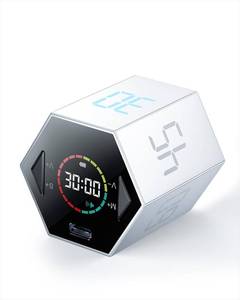 lot 14210 image: Ticktime Pomodoro Timer, Productivity Timer Cube, 51525304560 Min Presets, Custom Countdown & Stopwatch 1s��99m59s, SoundVibrationSilent, Magnetic, Rechargeable, for ADHD Study Work, Silver