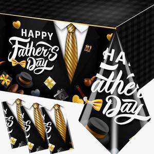 lot 14259 image: Lenyunge Fathers Day Decorations,3pcs Plastic Fathers Day Table Cloths Waterproof Rectangle Happy Fathers Day Tablecloth for Fathers Day Party Supplies,87  51inch
