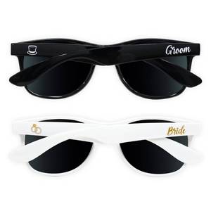 lot 14272 image: Brosash Bride and Groom Sunglasses �� 2 Pack Wedding Sunglasses Set for Couple �� Fun Just for Wedding Day, Honeymoon, Coed Bachelorette Bachelor Party, Engagement Photos, Bridal Shower