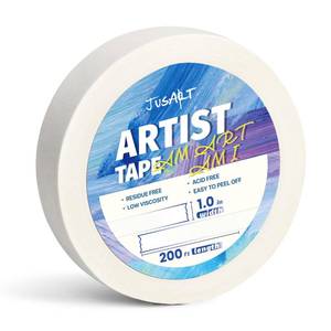 lot 14273 image: JusArt Artist Tape for Watercolor Paper, 1inch Wide 200FT Long, White Art Tape for Masking, Framing and Painting, Acid Free, Low Tack