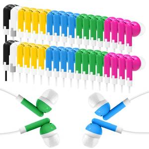 lot 14277 image: Wensdo 120 Pack Bulk Earbud Headphones Multi Colors Earphones Perfect for School Classroom Students Kids Children Gifts and Adults-Wholesale Disposable Earphones