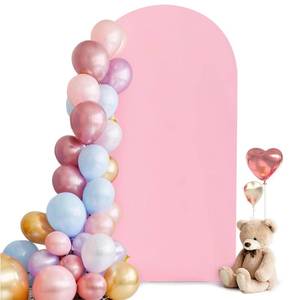 lot 14286 image: HEMMOTOP Pink Arch Backdrop Cover 7.2 ft (No Arch Stand), Spandex Arch Covers Stretchy Backdrop for Balloon, Birthday Party, Party, Ceremony, Valentines Day, Baby Shower, Banquet Arch Decoratio