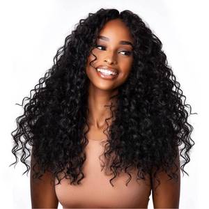 lot 14299 image: GoGo Curl Crochet Hair for Women Curly Crochet Hair Deep Water Wave Beach Curl Crochet Synthetic Hair Extensions (18 inch(Pack of 8), 1B)