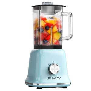 lot 17305 image: CKEMU Professional Blender For Smoothies, 58 Oz Glass Jar, Glass Blender Including Puree & Crush Ice Functions, 750 Watts, B02 (Blue)