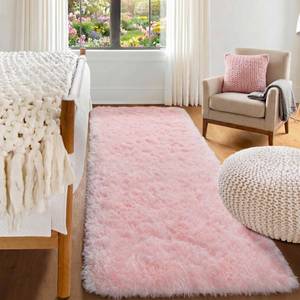 lot 17307 image: ONASAR Pink Runner Rugs for Bedroom Living Room, 2x6 Bedside Hallway Fluffy Area Rug, Ultra Soft Plush Furry Faux Fur Non Slip Floor Carpet for Nursery Kids Dorm Closet Home Decor Aesthetic