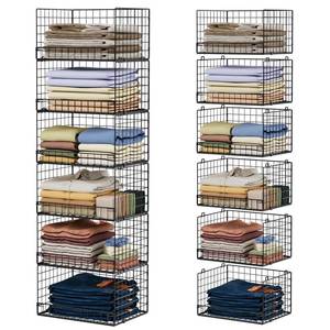 lot 17313 image: Yociyoga 6-Tier Stackable Closet Organizers and Storage Shelves, Closet Shelf Organizer Basket Bins, Foldable Sweater Storage for Clothes Organizer System, Black��Patent No. 30022416��