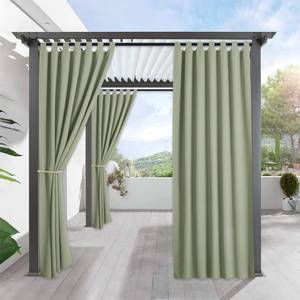 lot 17314 image: RYB HOME Outdoor Curtains for Patio Waterproof - 4 Panels, W52 x L90, Sage Green - Block Sunlight to Create a Shaded and Privacy Environment for Porch Pergola Gazebo Canaba
