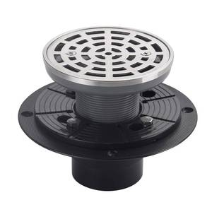 lot 17318 image: DEOKXZ 4 14 Shower Drain Round Brushed Nickel, Removable Grille Strainer Screws in Drain Cover, Base with Adjustable Drain Flange Kit PVC, SUS304 Stainless Steel