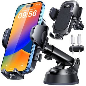 lot 18252 image: True Upgrade for Safety YRU Car Phone Holder Mount Patent & Military-Grade Dashboard Cell Phone Holder for Car Vent Windshield Phone Stand for iPhone17 16 15 14 13Pro Max Truck Samsung, Dark Black