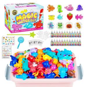 lot 18253 image: Magic Water Toy Elf Kit, Water Fairy Water Gel Kit with 12 Magic Gels, 12 Shape Molds, Fun Summer Toys Gifts Kids Birthday Party Favors, DIY STEM Aqua Kits Boys Girls Toys for Age 3(12 Colors)