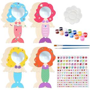 lot 18268 image: KatchOn, Mermaid Crafts Kit for Kids - 40 Pieces  DIY Paint Mermaid Party Favors for Girls, Pinata Stuffers, Wooden Mirror Craft for Kids  Birthday Party Games, Classroom Prizes, Art and Craft Gifts