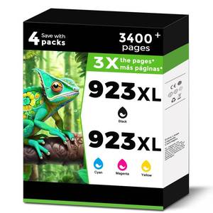 lot 18269 image: 923XL (923e) Ink Cartridges Fit for HP OfficeJet Pro 8130e 8135e 8125e Printers Replacement for 923 e XL for HP923 8122e 8138e 8139e 8125e 8124 8124e 8130 8132e 8134e Black Cyan Magenta Yellow 4 Pack