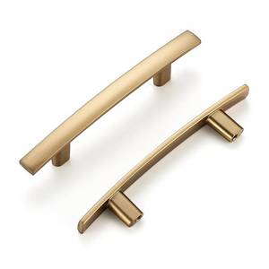 lot 18271 image: Ravinte 10 Pack Cabinet Handles Champagne Bronze Cabinet Pulls Kitchen Cabinet Handles,Curved Drawer Pulls in 5-316 Inch Length with 3 Inch Hole Center Arch Kitchen Cabinet Hardware