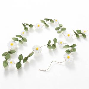 lot 18278 image: Wool Daisy Felt Chain Banner Garland Boho Daisy Flower Green Leaf Hanging Garland Summer Floral Party Photo Props Banner for Spring Birthday Wedding Home Room Backdrop Decorations Supplies Wall Decor