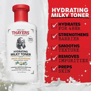 lot 18287 image: THAYERS Milky Face Toner with Snow Mushroom and Hyaluronic Acid, Natural Gentle Facial Toner, Dermatologist Recommended, for Dry and Sensitive Skin, 8.5 Oz (Pack of 1)