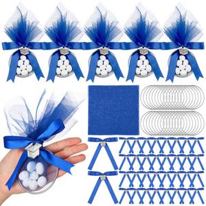 lot 19859 image: Leinuosen 30 Set Graduation Almond Candy Favors with Ring Tulle Bag DIY Marzipan Souvenirs for Class of 2026 Party Graduate Tradition Favors No Almond Candy(Blue,Silver)
