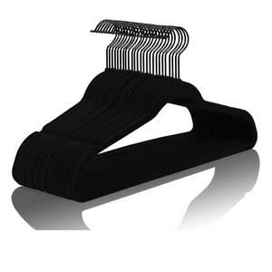 lot 19866 image: MIZGI Premium All Black Velvet Hangers with Black Hooks (50 Pack) Heavy Duty - Non Slip Felt Hangers - 360 Degree Swivel,Space Saving Clothes Hangers,Durable Strong Hangers for Suits,Coat