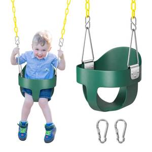 lot 19913 image: DECORLIFE Toddler Swing, Baby Swing Outdoor ��High Back Full Bucket Swing Set, 330lb Capacity, Safety Design, Plastic-Coated Chains and Quick-Snap Carabiners for Backyard, Playground