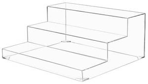 lot 19915 image: Vevitts 3 Tiers Assembled Bar Bottle Rack Display, Clear Acrylic 3-Tiers Stand Display for Home Mini Bars,Restaurants,Party Use 15.2x11.4x6 inches