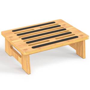 lot 19918 image: One Step Stool for Adults Seniors and Kids with Non-Slip Surface, Natural Bamboo Stepping Stools for High Bed, Bathroom and Kitchen, Hold Up to 450 LBS, Lightweight, Waterproof, Easy to Install