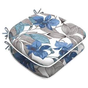 lot 19925 image: LVTXIII IndoorOutdoor Chair Cushions Seat Cushions with Ties, Patio Chair Pads D16xW17 Inch for Patio Furniture Garden Home Office Decoration 2 Pack, Clemens Noir Blue