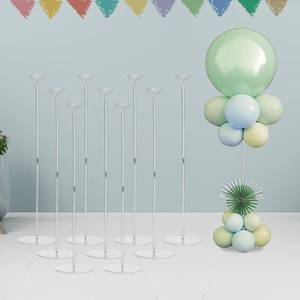 lot 19933 image: Hanna Roberts Clear Acrylic Balloon Stands for Centerpieces, 25.6 inch 10 Pack Balloon Centerpiece Stand for Tables, Balloon Holder For Wedding Birthday Party Decorations (Balloons Not Included)