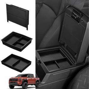 lot 19934 image: Ecarzo 3PCS Center Console Organizer for 2024 2025 2026 Toyota Tacoma Armrest Hidden Storage Box, Maximize Space & Reduce Clutter, Tacoma Interior Accessories