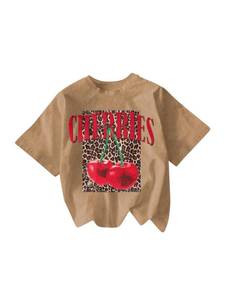 lot 20027 image: RoseSeek Womens Funny Cherry Graphic Tees Short Sleeve Crew Neck Going Out Summer Tops Tshirts Shirts Khaki X-Small