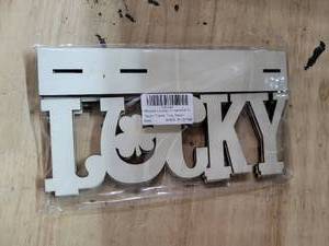 lot 20041 image: Wooden Lucky Tiered Tray Decor Sign