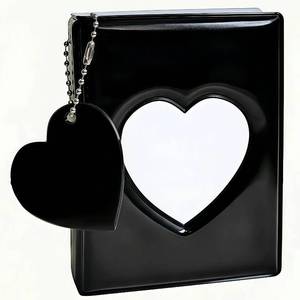 lot 20046 image: Sprinia Mini 3-inch Heart Hollow Photocard Binder - 32 Pockets - Kpop Stars & Rustic Wedding Album(Black)