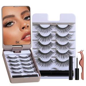 lot 20087 image: BS-MALL False Eyelashes �� Wispy Lashes 100% Handmade Natural Look, Reusable & Durable, Includes 5X Magnifying Mirror and Application Kit (Style03)