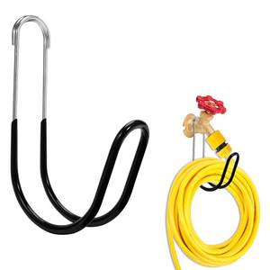 lot 20096 image: Yoniccal Garden Hose Holder Water Hose Hanger Wall Mounted,304Stainless Steel Solid Hose Hook Holds Up to 50Ft Garden Hose, Expandable Hose, Water Hose(Black Paint 1pcs)