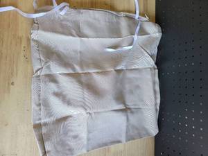 lot 20111 image: Beige Chair Seat Cushion Covers with Tie Strings Set of 2 (18�x18�)