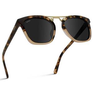lot 20121 image: WearMe Pro WMP Eyewear - Womens Oversized Polarized Sunglasses Square Vintage Style with Metal Double-Bar Bridge (Crystal Brown TortoiseBlack Lens)