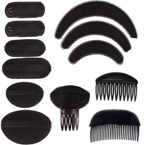 lot 20131 image: Sponge Volume Hair Bases Set Bump it Up Inserts Hair Styling Tools Bump Up Combs Clips Sponge Hair Bun Updo Accessories for Women Girl DIY Hairstyles (ZBb)
