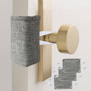 lot 20135 image: Door Silencer Door Latch Covers Padded Cushion Quiet Closer Door Lock Cover for Baby Newborn NurseryLight Sleeper Noise Reduce - 4 x 3 Inches, Dark Grey, 3 Pieces