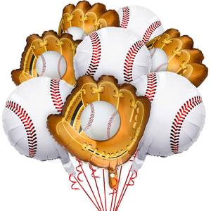 lot 20137 image: Skylety 8 Pcs Baseball Balloons Baseball Foil Glove Balloon Birthday Party Decorations 18 Inch Sports Themed Senior Night Decorations Supplies