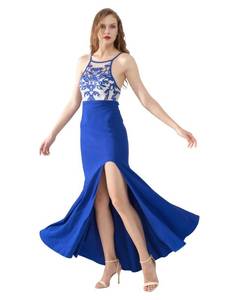 lot 20477 image: UPVV Elegant Evening Dress with Slit Long Halter Gowns for Women 2025 Sequin Formal Dresses Backless Cocktail Prom Dress Black Medium