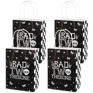 lot 20484 image: Jollyboom Bad Two The Bone Party Decoration, 16pcs Skeleton Theme 2nd Birthday Decoration Paper Gift Bag With Handles Goodies Gift Treat Bag for Bad 2 The Bone 2nd Birthday Decorations for Boy Girl