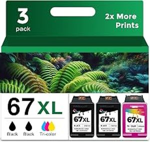 lot 4480 image: HP 67XL High Capacity XL Ink Cartridge Combo Pack - Black and Tricolor