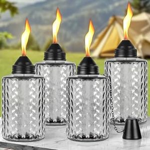 lot 11379 image: Table Top Torches Set �� Black, Red, White & Blue Set Of 4