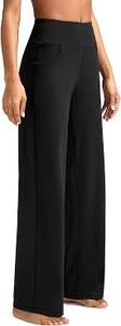 lot 12258 image: ESOFT Womens Dress Pants Wide Leg Women High Waisted Business Casual Trousers with Pockets Pull On Stretchy Work Pants Black M 30 Inseam