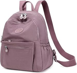lot 14280 image: Mini Backpack Purse for Women Lightweight Nylon Casual Bag Small Daypacks for Work Travel (A Salmon)