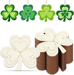 lot 20040 image: Wooden Shamrock Hanging Ornaments Spring Decorations