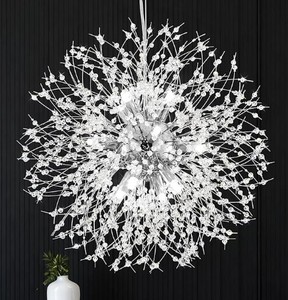 lot 1896 image: Ganra Modern Crystal Chandelier 9-Light Chrome
