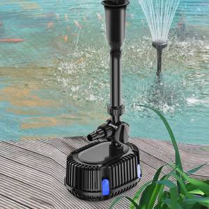lot 1970 image: Pond Filter with Pump Fountain Kits, Submersible Pump Pond Fountain Koi Pond Filters for Outdoor Pond,3 Water Patterns Decoration Garden Pond Landscape,400GPH 110V Corded Electric